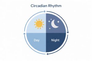 circadian rhythm sleep cycle day and night body clock diagram