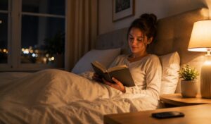Healthy bedtime routine without phone before sleep