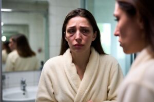 comparison between healthy skin and tired skin after poor sleep