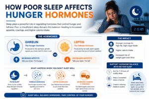 ghrelin and leptin hormones affected by poor sleep