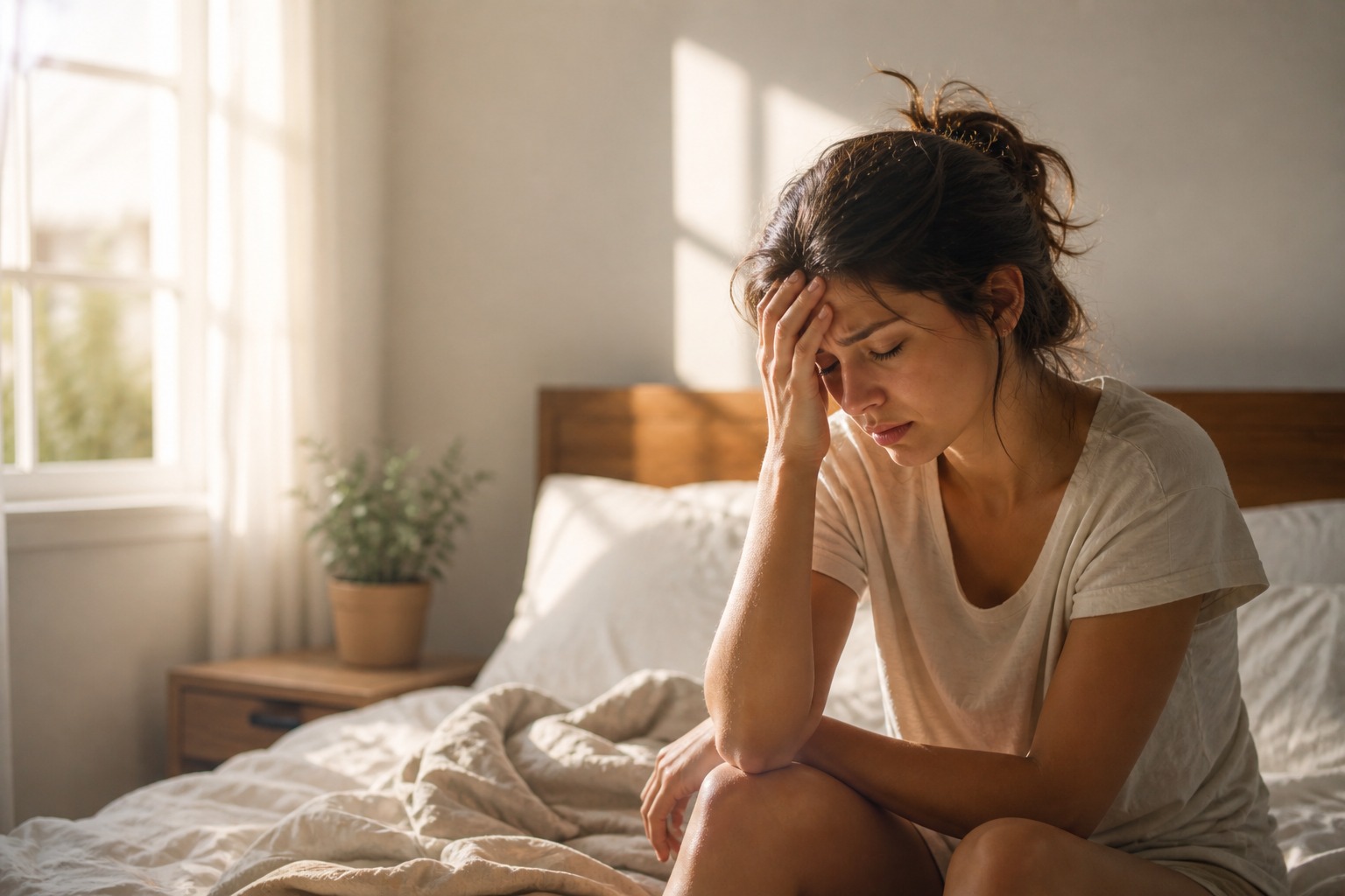 poor sleep affecting mental health and morning fatigue