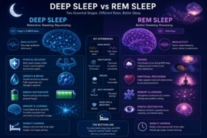 deep sleep and REM sleep comparison chart