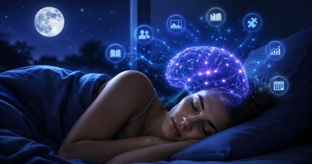 brain activity during sleep illustration