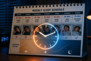 Weekend catch-up sleep cannot fully repay sleep debt.